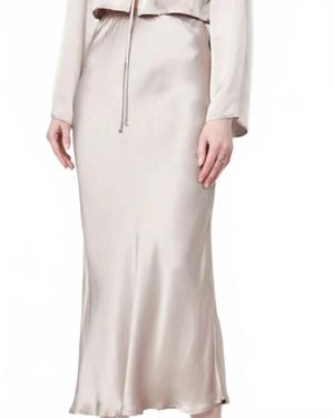 Self Contrast Luna Midi Skirt - Metallic