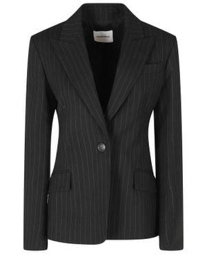 ANDAMANE Bianca Flap Pocket Single-Breasted Cotton-Blend Blazer - Black
