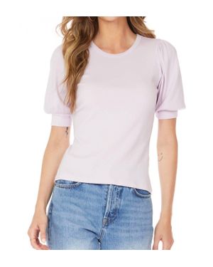 Bobi Shirred Sleeve Tee - White