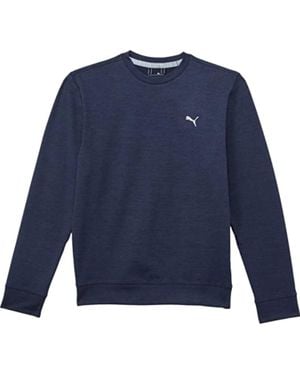 PUMA Kids Cloudspun Sweater Blazer Heather Crew Neck Pullover Red618 - Blue
