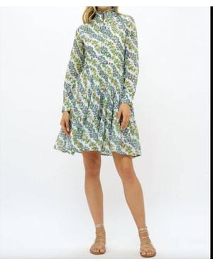 Oliphant Button Shirt Waist Mini Dress - Blue