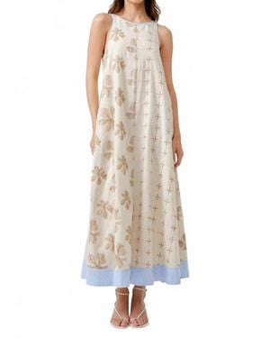 Maude Club Daytona Sleeveless A-Line Dress - Natural