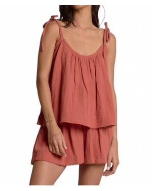 Elan Flowy Top With Ties Straps - Red