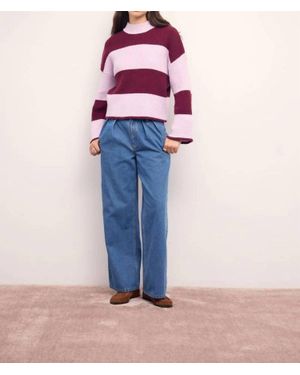 MINKPINK Freja Stripe Chunky Knit Sweater - Pink