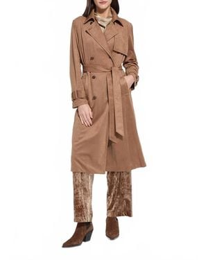 Lyssé Agatha Vegan Suede Trench Coat - Natural
