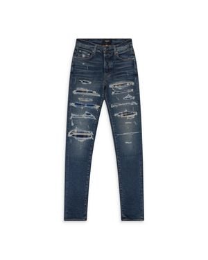 Amiri Deep Classic Plaid Thrasher Jeans - Blue