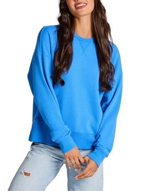 Life Is Good. Terry Boxy Crew Pullover - Blue