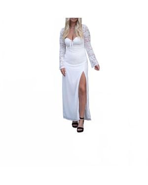 Endless Blu. Lola Lace Maxi Dress - Blue