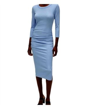 Michael Stars 3/4 Sleeves Midi Dress - Blue