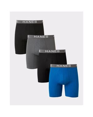 Hanes Ultimate Underwear Comfort Flex Fit Boxer Brief 4-Pack Gbo737 - Blue