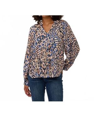 EsQualo Print Flow Blouse - Blue