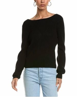 Brodie Cashmere Dulce Diamond Wrap Back Top - Black