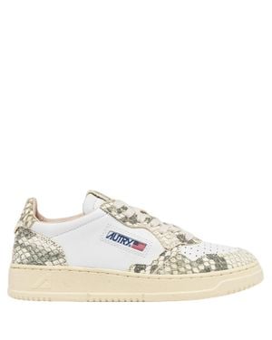 Autry Animal Print Leather Sneakers - White