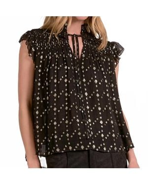 Elan Sleeveless Tie Neck Top - Black