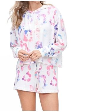 Phil Love Leopard Shorts Set - White
