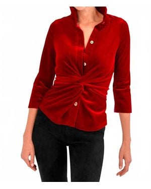 Gretchen Scott Twist And Shout Velvet Blouse - Red