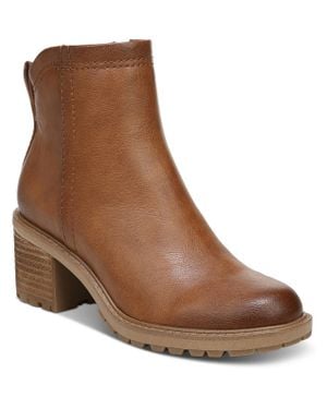 Zodiac Greyson Faux Leather Lugged Sole Ankle Boots - Brown