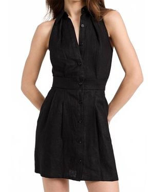 Hevron Domino Mini Dress - Black