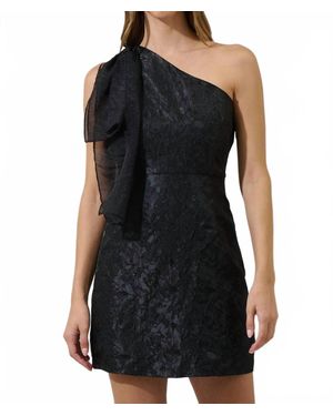 Sugarlips Floral One Shoulder Mini Dress - Black