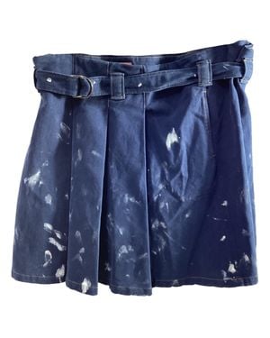 Acne Studios Blå Konst Denim Painted Skirt - Blue