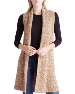 Kensie Cotton Tweed Sweater Vest - Black