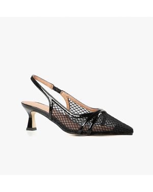 All Black Sling Back Kitten Heel - Black
