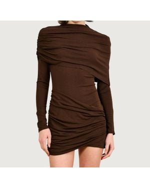 Line & Dot Lior Draped Mini Dress - Brown
