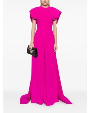 Saiid Kobeisy Crepe Jumpsuit, With Back Overskirt - Pink