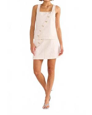 MINKPINK Tabitha Wave Button Top - White
