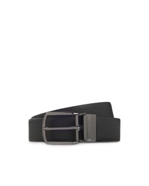 BOSS Reversible Leather Business Belt With Logo Keeper - Black