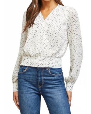 Fate Polka Dot Blouse - White