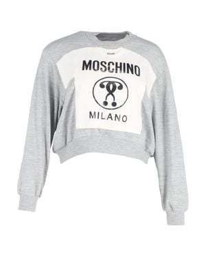 Moschino T-Shirt Print Crewneck Sweater - Gray