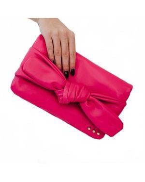 Pretty Simple Billie Bow Convertible Clutch Crossbody Bag - Pink