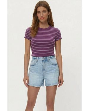 Michael Stars Joy Striped Tee - Purple
