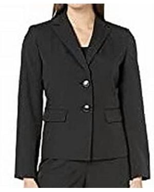 Le Suit 2 Button Notch Collar Blazer - Black