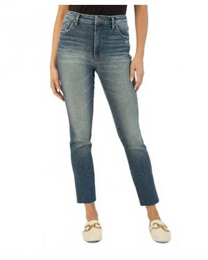 Kut From The Kloth Reese High Rise Fab Ab Ankle Straight Jeans - Blue