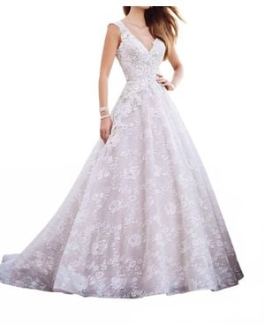 Martin Thornburg V-Neck Wedding Gown - Purple