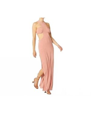 MISA Los Angles Lyra Cut Out Jersey Knit Maxi Dress - Blue