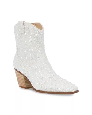 Betsey Johnson Sb-Diva Western Boot - White