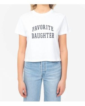 FAVORITE DAUGHTER Cropped Collegiate Tee - Blue