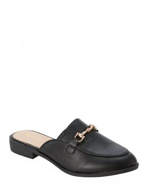 Wanted Cavallo Vegan Leather Closet Toe Flat Mules - Black