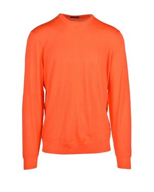 Drumohr Extrafine Merino Wool Crewneck Sweater - Orange