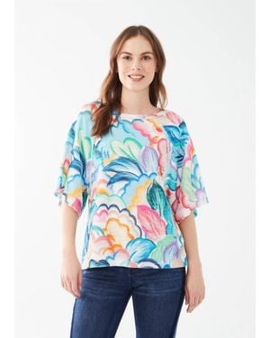 Fdj Taylor Three-Quarter Sleeve Raglan Top - White