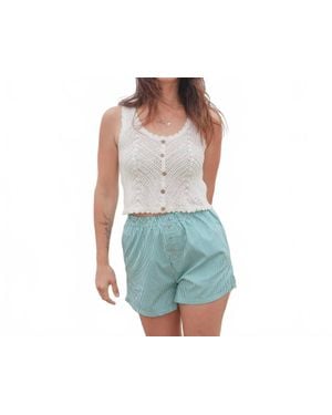 Creamon Harbor Stripe Shorts - Blue