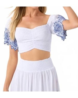 Tiare Hawaii Salty Cropped Top - White