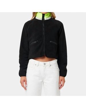 Abrand Jeans Cropped Fleece Jacket - Black