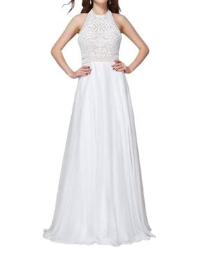 Angela & Alison Full Tulle Prom Dress - White