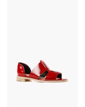 All Black Fishy D'Orsay Sandal - Red