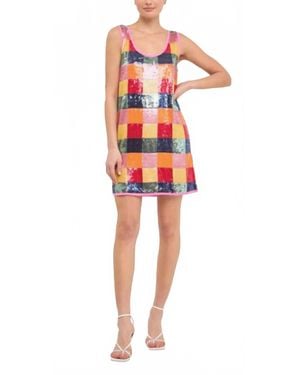 Endless Rose Sassy Sequin Checkered Mini Dress