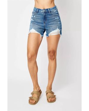 Judy Blue Ridged Magic Shorts - Blue